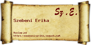 Szebeni Erika névjegykártya