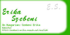 erika szebeni business card